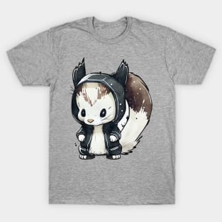 Cartoon Skunk Wearing Hoodie T-Shirt